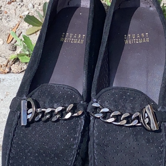 Stuart Weitzman Black Suede Driving Loafers Flats Sz 9 N - Picture 5 of 16